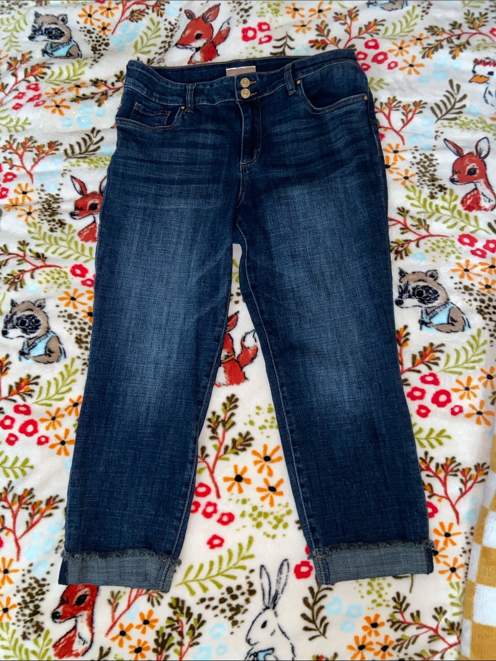 AMY CROP STRAIGHT LEG JEANS KUT From the Kloth EUC Raw Edge Hem
